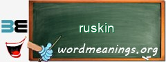 WordMeaning blackboard for ruskin